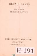 Hendey-Hendey Lathe, 1904 Design, Parts List Manual-12\"-14\"-16\"-18\"-1904 Design-20\"-01